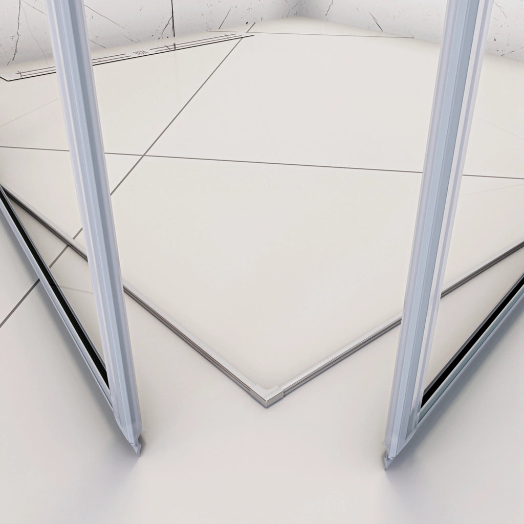 120x120x190 cm Box Doccia Angolare Porte Battenti in Vetro 8 mm Temperato Trasparente Anticalcare Ante con Barre Stabilizzatrici