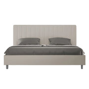 BS COM Letto matrimoniale king size contenitore imbottito 190x210 similpelle tortora