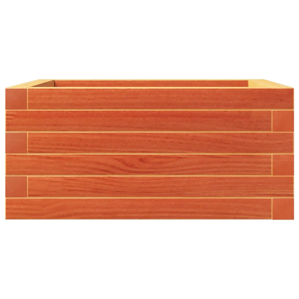 Fioriera | Cassetta per fiori | Vaso Giardino Marrone Cera 50x50x23 cm Legno Massello Pino