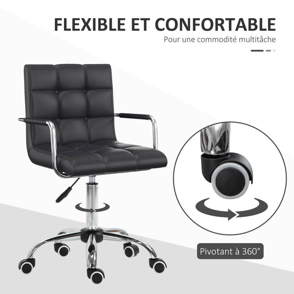 Sedia da ufficio reclinabile ¨C Minimal ¨C imbottita, nera
