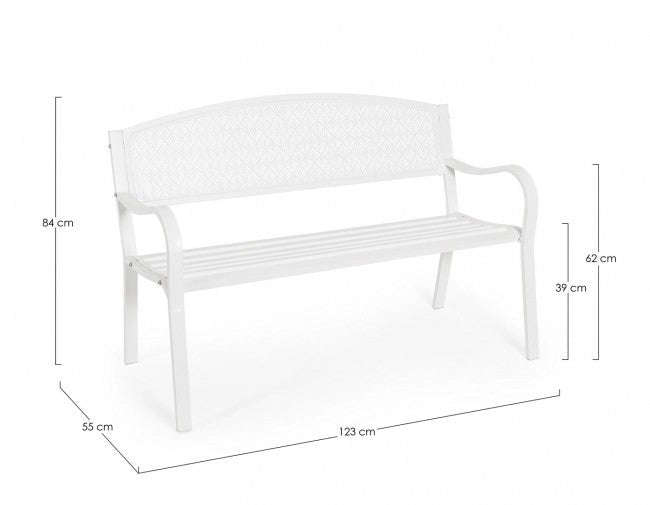 Panca 2 Posti 123x55x84h cm Lizette Bianco