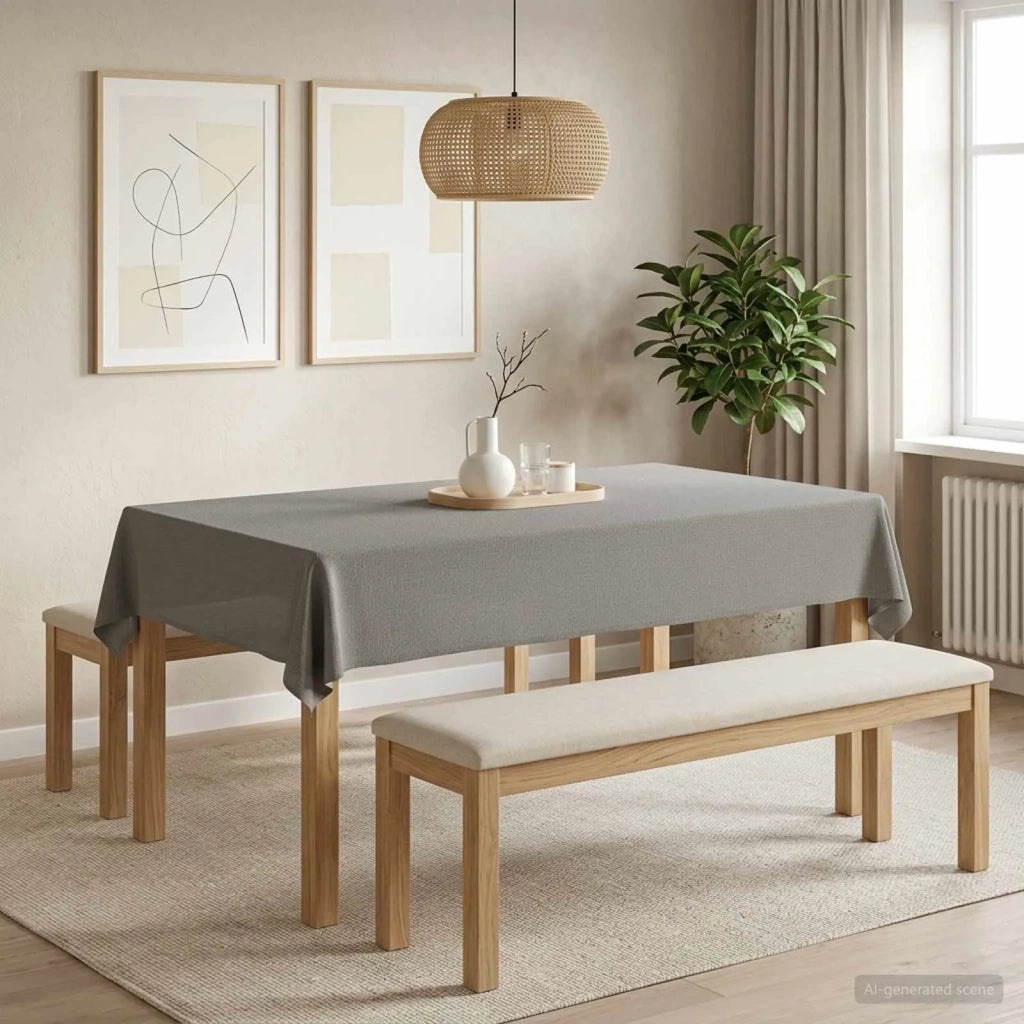 Tovaglia da Tavolo Rettangolare Grigio Chiaro 110 x 180 cm 42039961