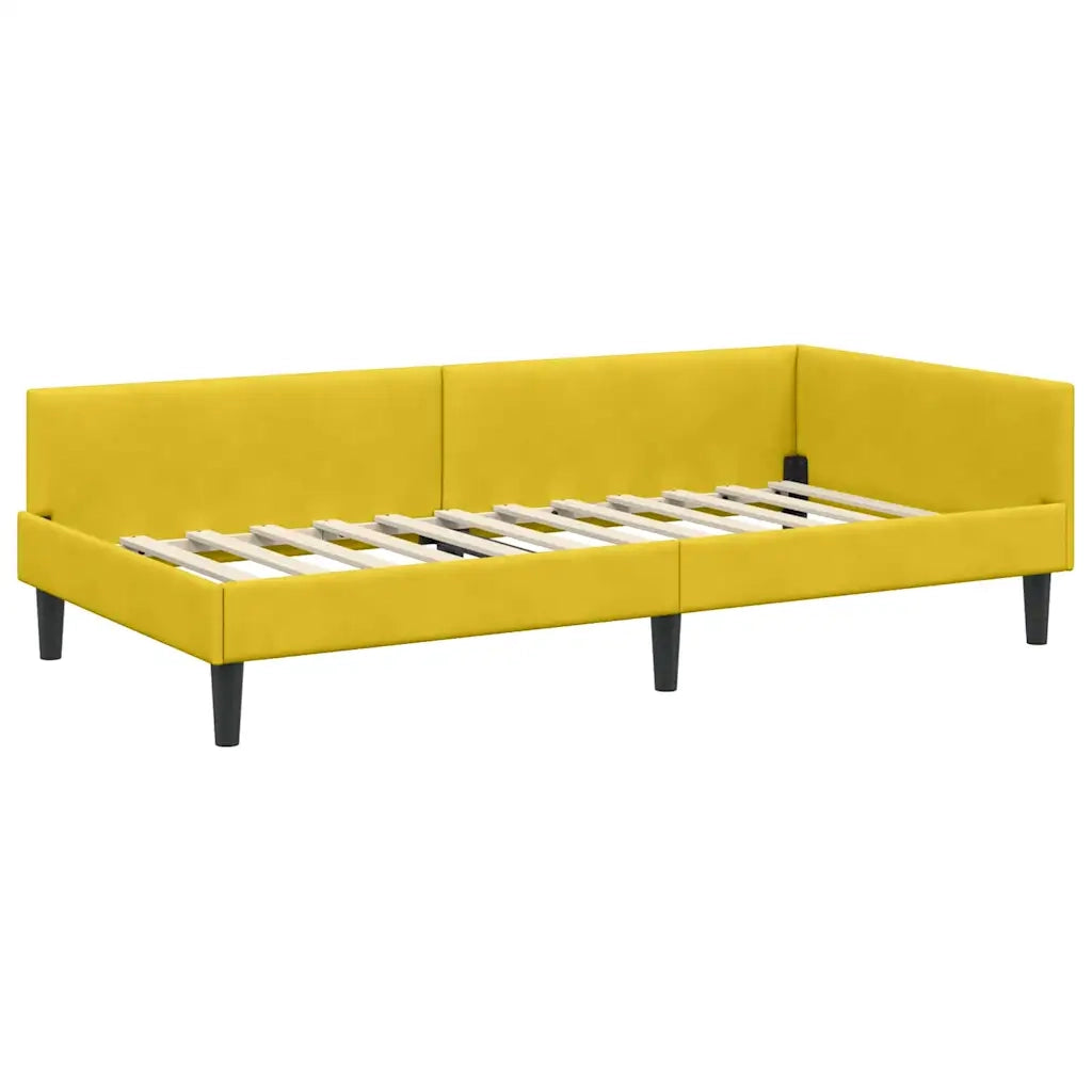 Struttura Letto Angolare con Materasso 2 pz-Giroletto con materasso Giallo Velluto 781718