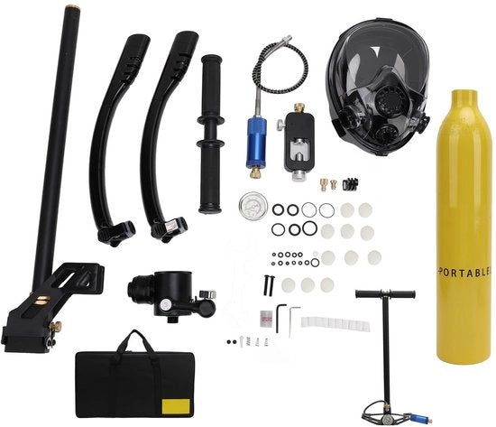 Set di immersione premium per adulti - maschera da subacqueo - tubo di respirazione rotante - sistema di respirazione - 6 minuti di immersione