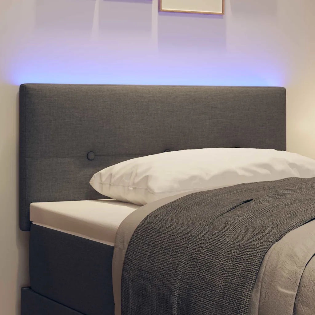Testiera | Testata LED con strisce LED Grigio scuro 80 cm Tessuto