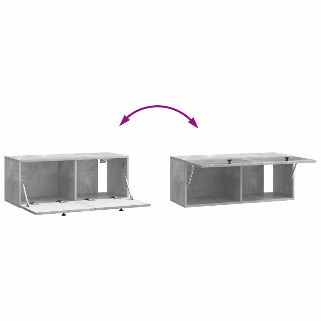 Mobile Porta TV da Muro-Credenza per TV sospesa Grigio Cemento 78,5 x 31 x 30 cm 312489