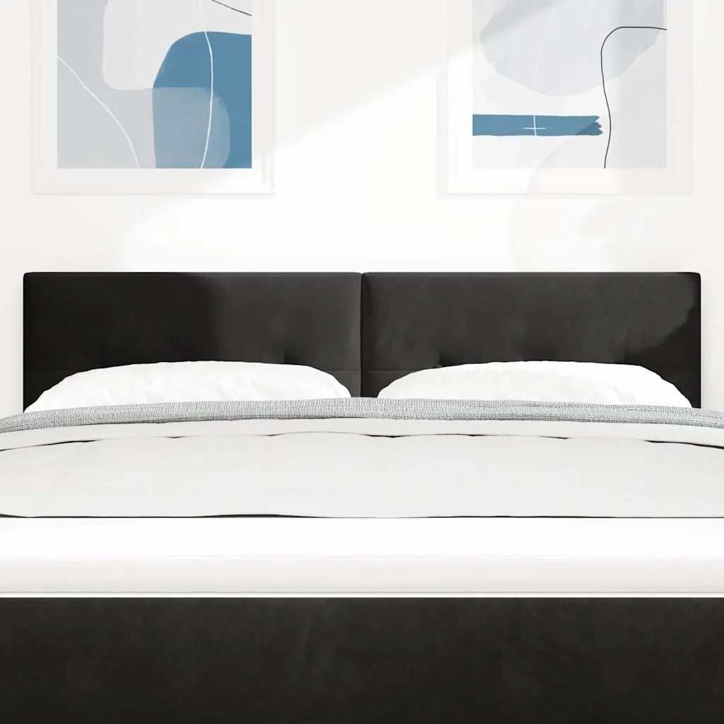 Testiera | Testata LED con strisce LED Nero 144 cm Velluto