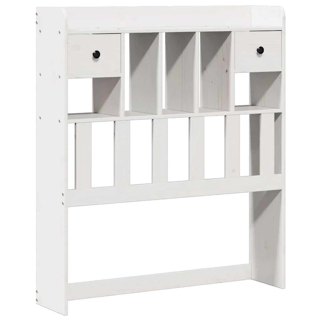 Letto Libreria senza Materasso-Struttura Letto con contenitore Bianca 90x200 cm Legno di Pino 627163