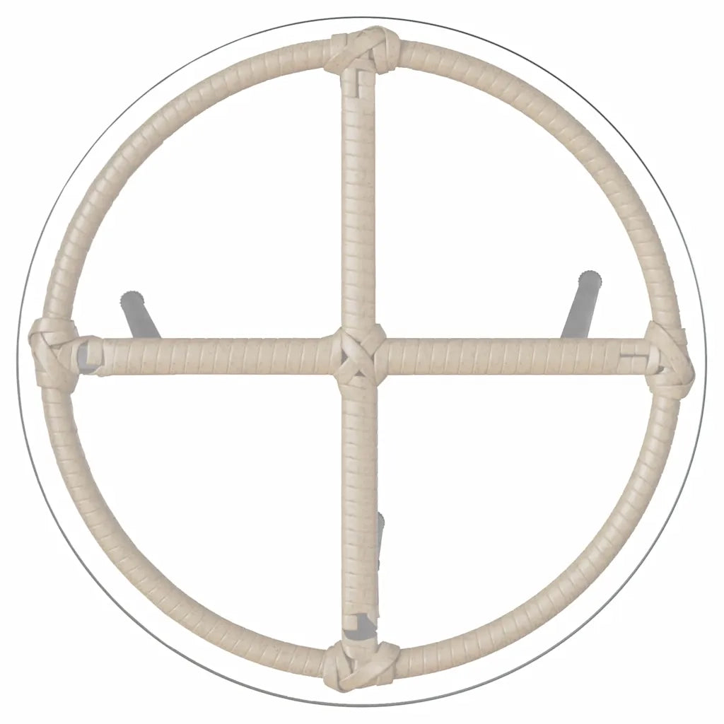 Set da Pranzo per Giardino 3 pcs Marrone e Crema polyrattan 42010359