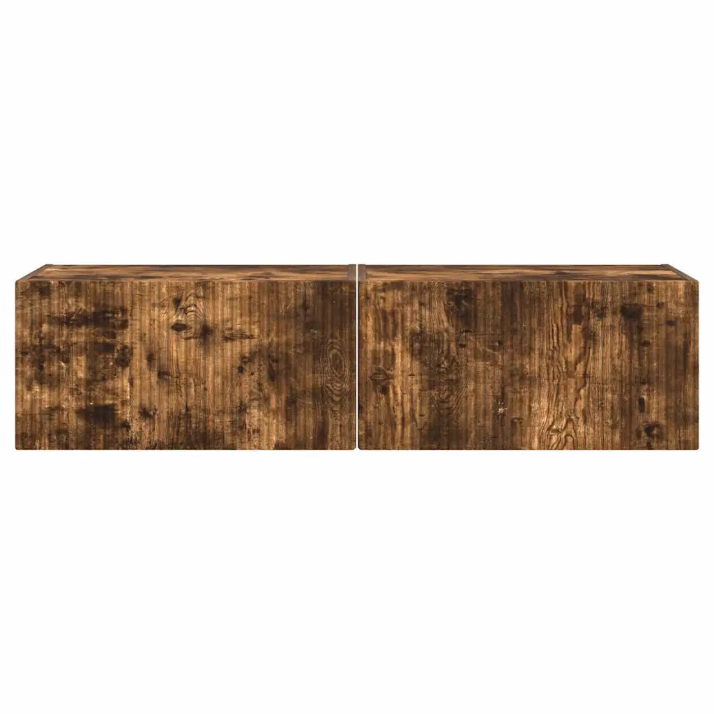 Mobile TV da parete 2 pz | Armadietto TV | Mobile Porta TV Rovere fum¨¦ 60 x 31 x 29,5 cm