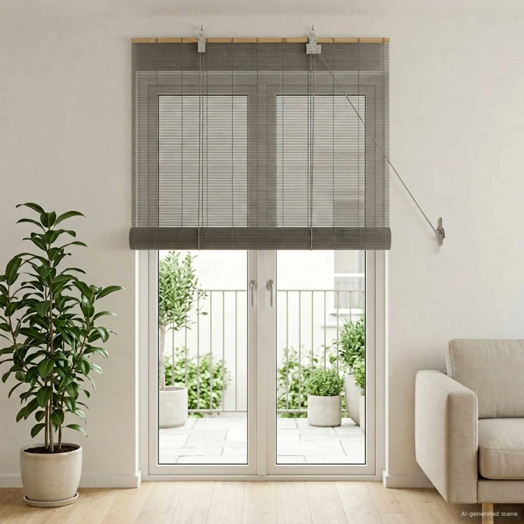 Tenda a rullo Grigio 100 x 220 cm Bambù 42039725