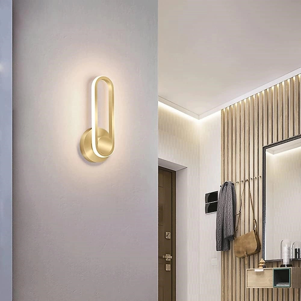 Trade Shop - Applique Da Parete Led 13 W Ovale Verticale Orientabile Oro Luce Naturale 50346 -