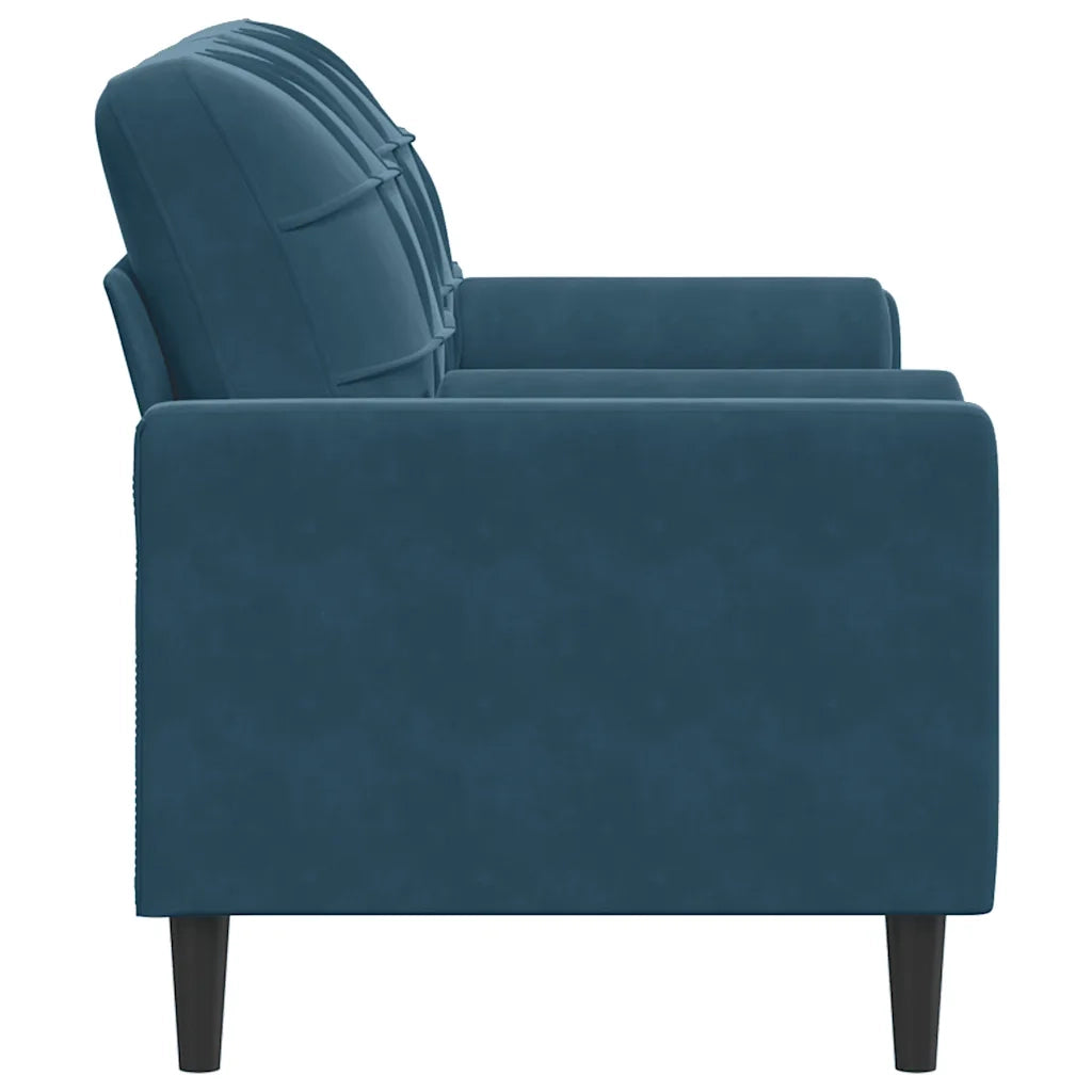 Divano a 2 Posti con Cuscini Blu 140 cm in Velluto 3278228
