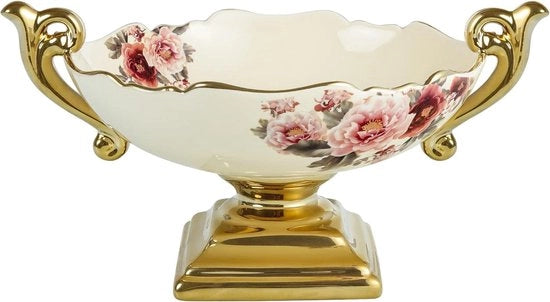 Vassoio da frutta ondeggiante - supporto dorato - vaso per fiori e frutta - stand per snack - tavola da pranzo - decorazione per la camera Vassoio da frutta