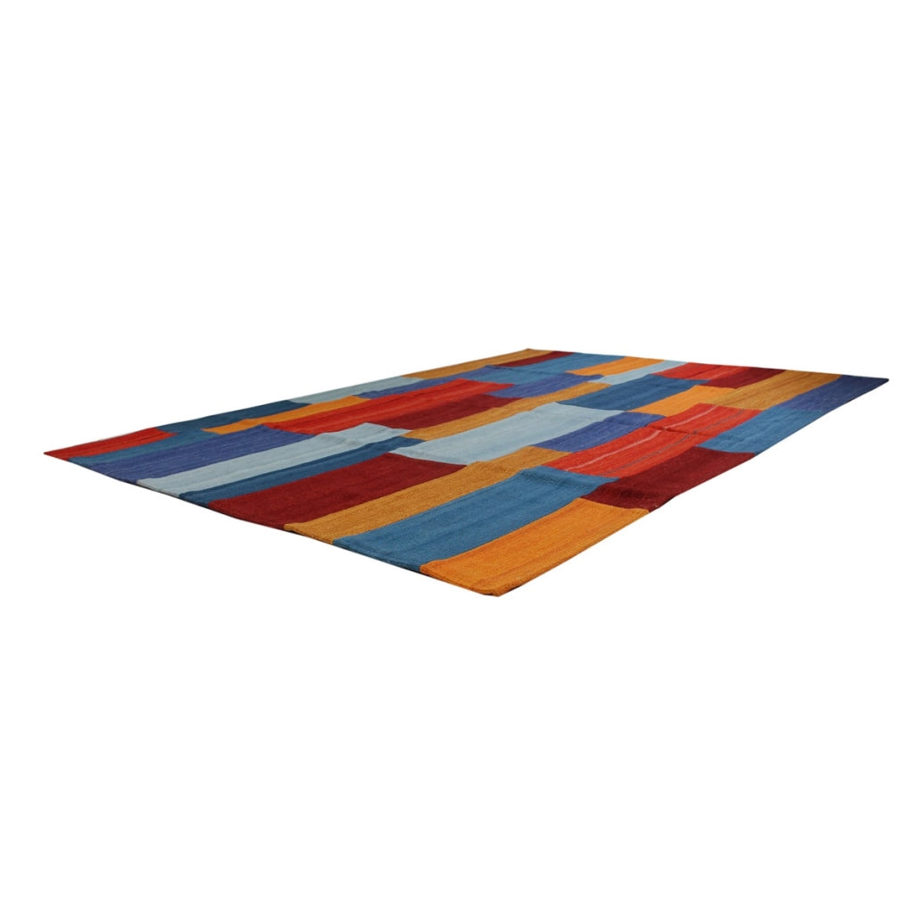 Tappeto Kilim Intenso in Lana e Cotone Multicolore