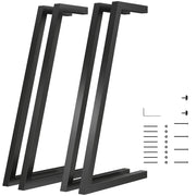Gambe per Tavolo Quadrate Industriali Regolabili ¨C zephmum ¨C Nero 43x3x72 cm