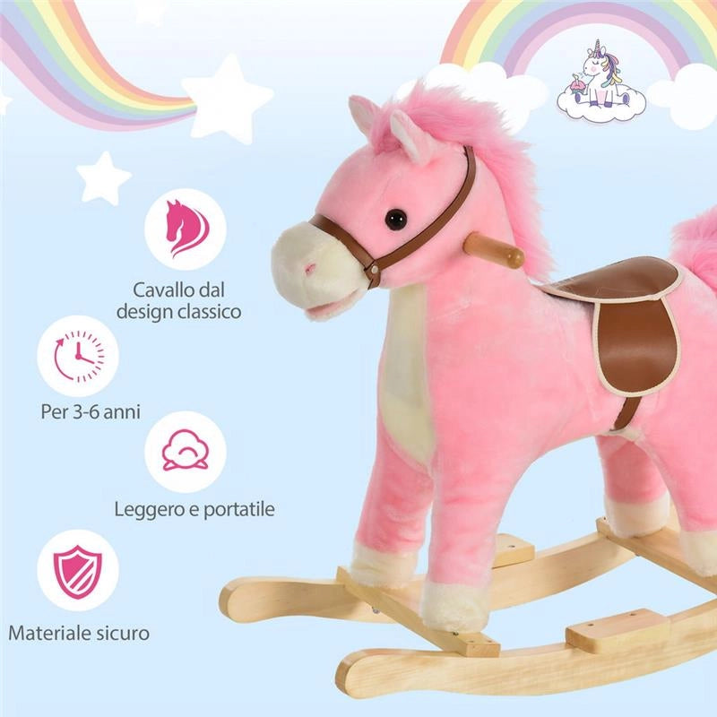 CAVALLO A DONDOLO PER BAMBINI 36-72 MESI ROSA