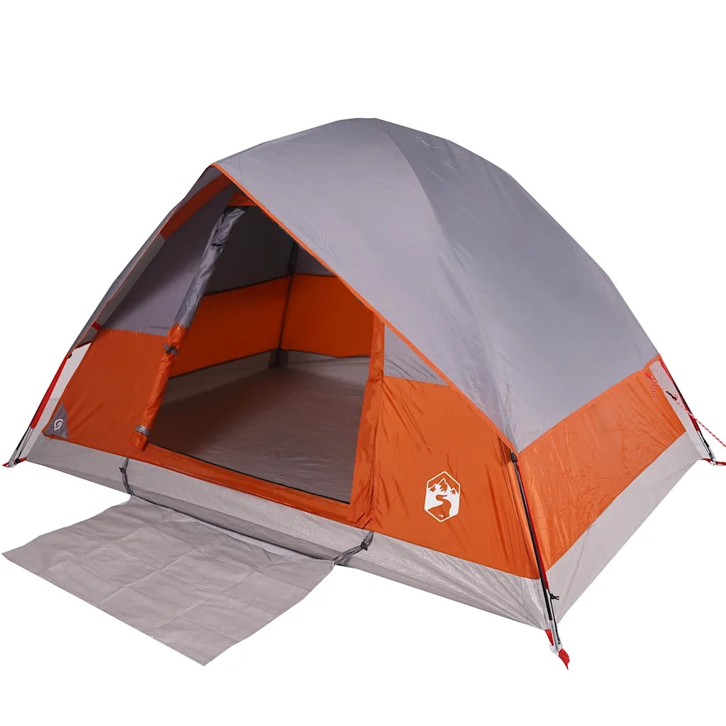 Tenda da Campeggio a Cupola 2 Persone-Tenda per Escursionismo Arancione Impermeabile 944988