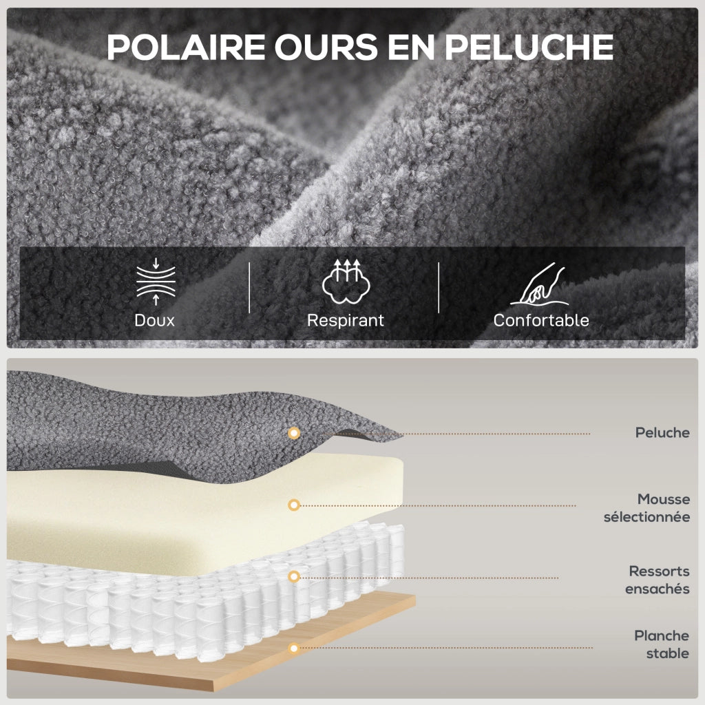 Poltrona relax reclinabile massaggiante ¨C Xylo ¨C tessuto grigio con poggiapiedi 69x84x99cm