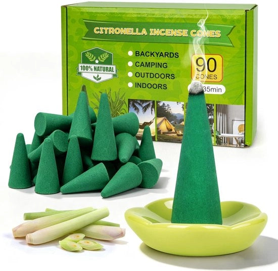 Candelabri a olio di citronella naturale 90 pezzi - Olio essenziale di citronella - Durata fiamma lunga - Candelabro per wick - Per giardino/terrazzo/balcone