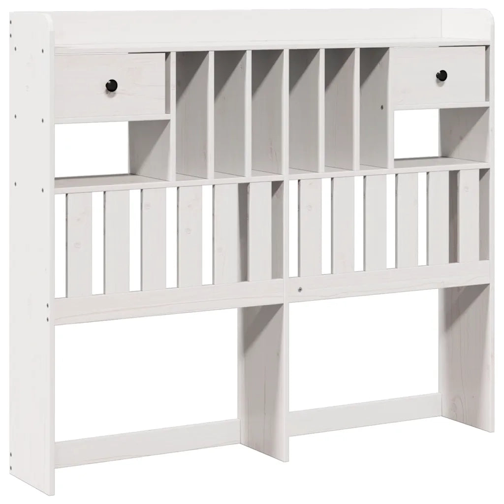 Letto Libreria senza Materasso Bianco 150x200 cm Legno di Pino 3322175