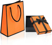 Scatola Regalo e Sacchetto Regalo arancione - 2 pezzi - M Carta 1 - Per Festa e Celebrazioni