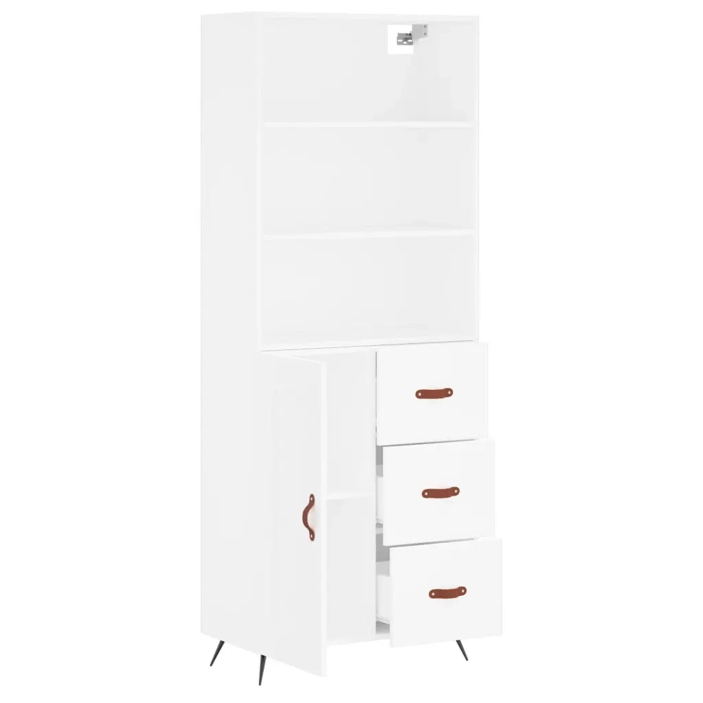 Credenza | Madia | Buffet da pranzo | Armadio da pranzo Bianca 69,5x34x180 cm in Legno Multistrato