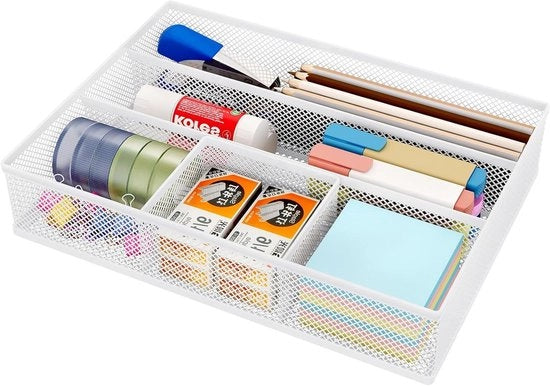 Organizzatore per tavolo - Collezione Mesh - Accessori Cassetto di Stoccaggio - Bianco.