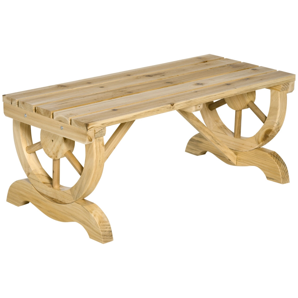 Panchina da Giardino 2 Posti Legno Massello ¨C Xylo ¨C Gambe Ruota Carro 98x50x39.5cm