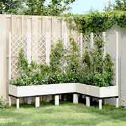 Fioriera da Giardino con Graticcio-Vaso da Esterno-Fioriera con Griglia Bianco 160x120x142 cm in PP