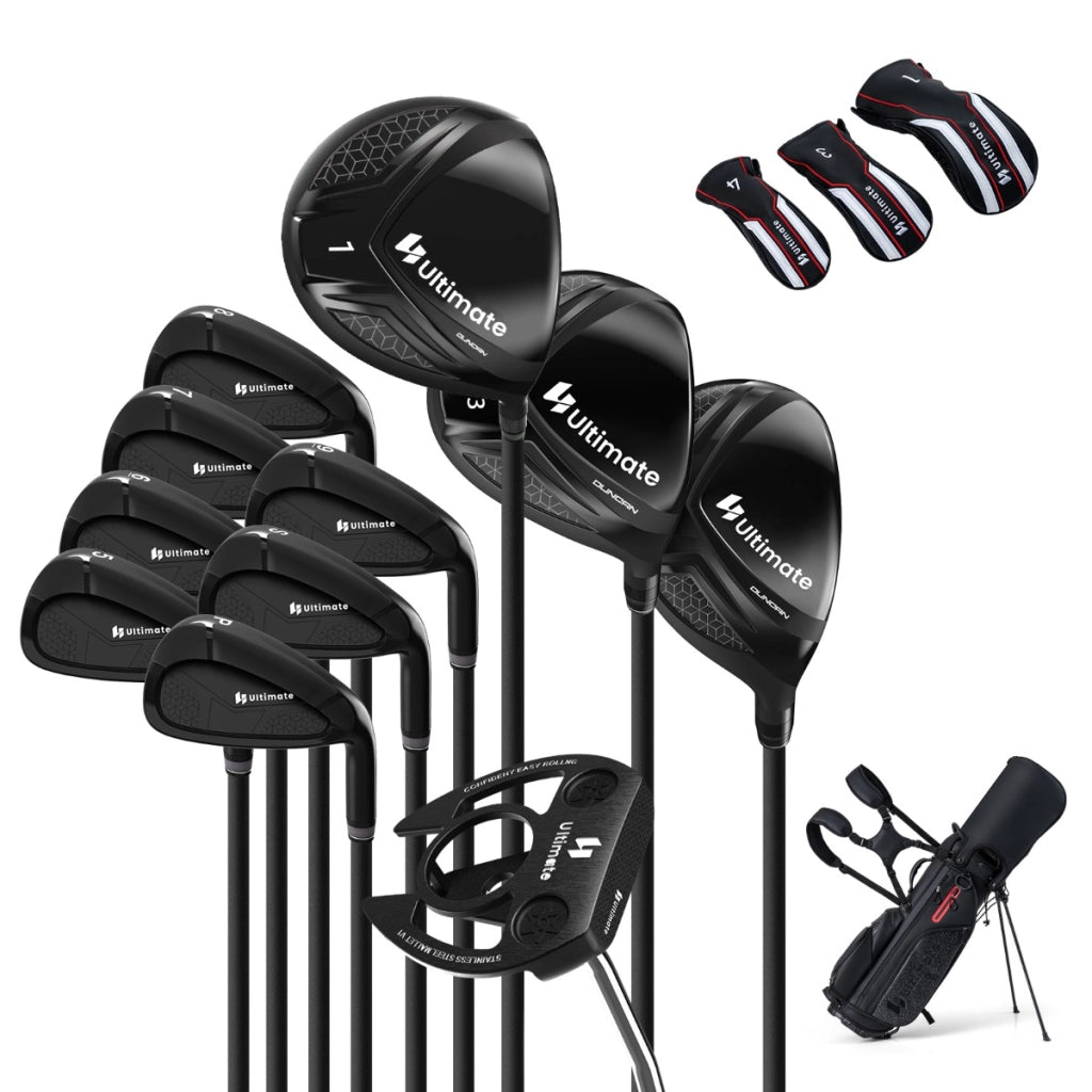 Set completo di mazze golf da uomo con borsa da golf portatile con supporto-Completo putter e copertura antipioggia