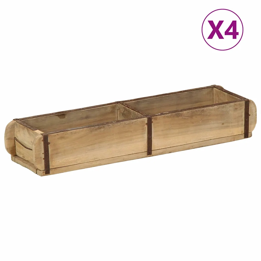Vassoio 4 pcs Marrone 57 x 15 x 9 cm Legno Recuperato Massello 4019611