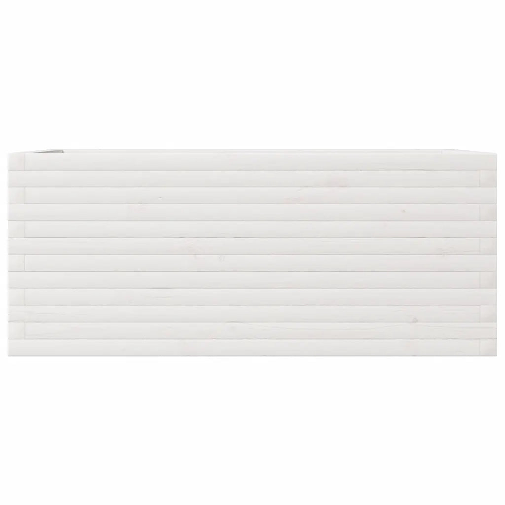 Fioriera | Cassetta per fiori | Vaso da Giardino Bianca 110x60x46 cm Legno Massello di Pino
