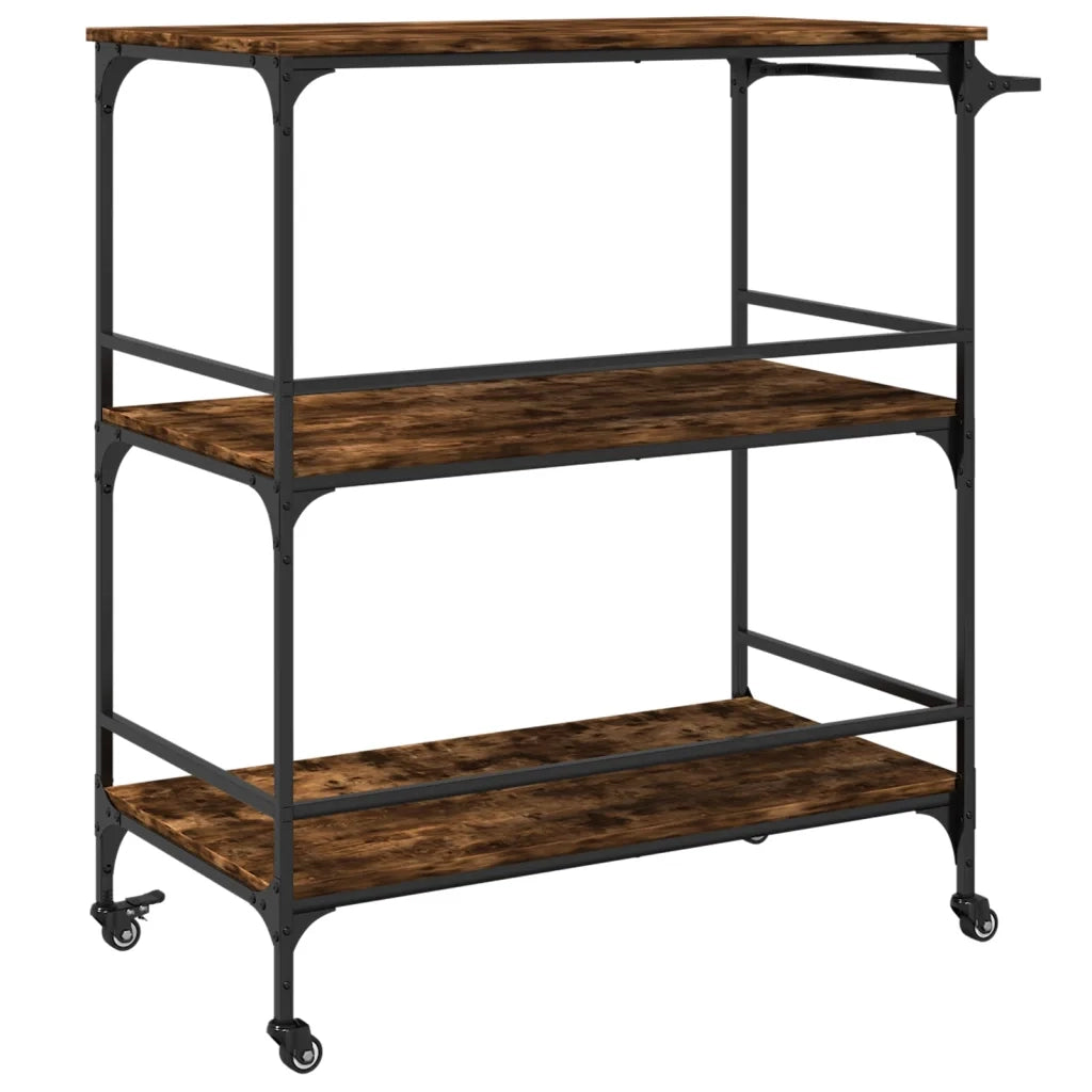 Carrello da Cucina Rovere Fumo 100,5x50x105cm Legno Multistrato CFW7260346