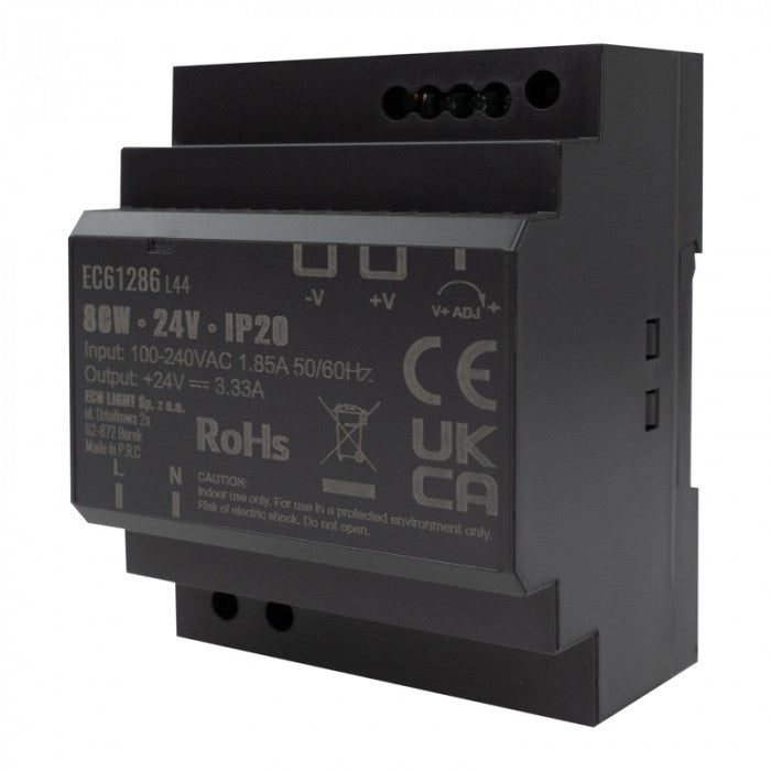 Alimentatore DIN per LED 24V 80W IP20 Ecolight Premium