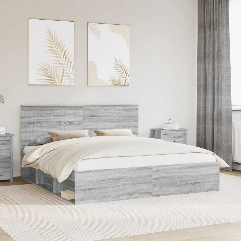 Struttura del letto Grigio Sonoma 180 x 200 cm Pino massello 3410979