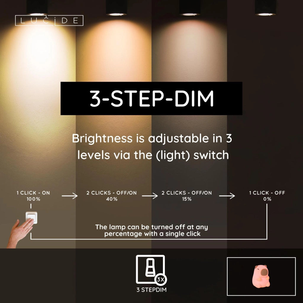 Lampada notturna Capybara PINCHA LED silicone beige Lucide