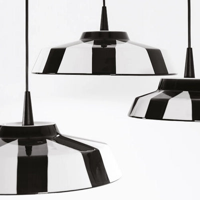 Circus Lampada a Sospensione LED 8W 3000K Ceramica Made in Italy Design Moderno a Righe Diametro 24 cm Altezza Regolabile fino a 300 cm Bianco