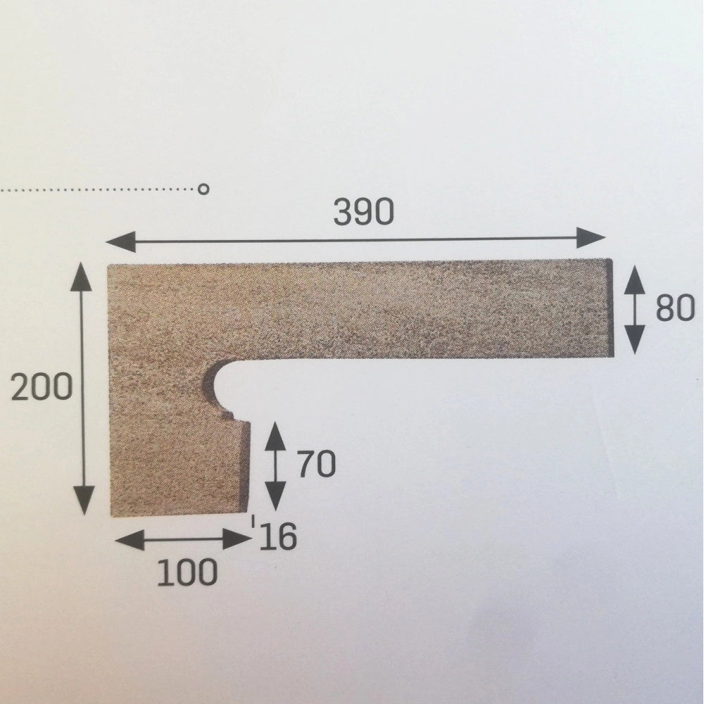 Battiscala sinistro klinker per serie esmaltados columbia colore beige - 1pz
