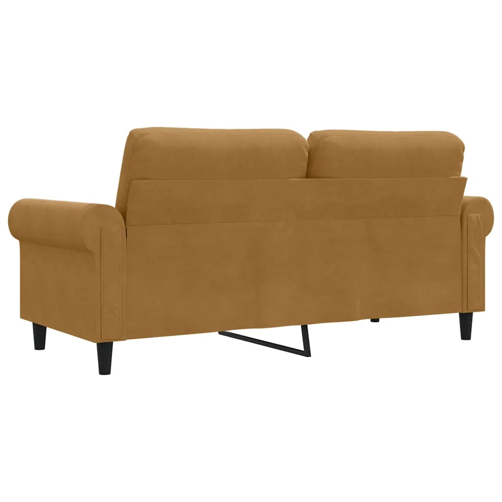 Divano a 2 Posti-Sofa 2 Posti Marrone 140 cm in Velluto 111708