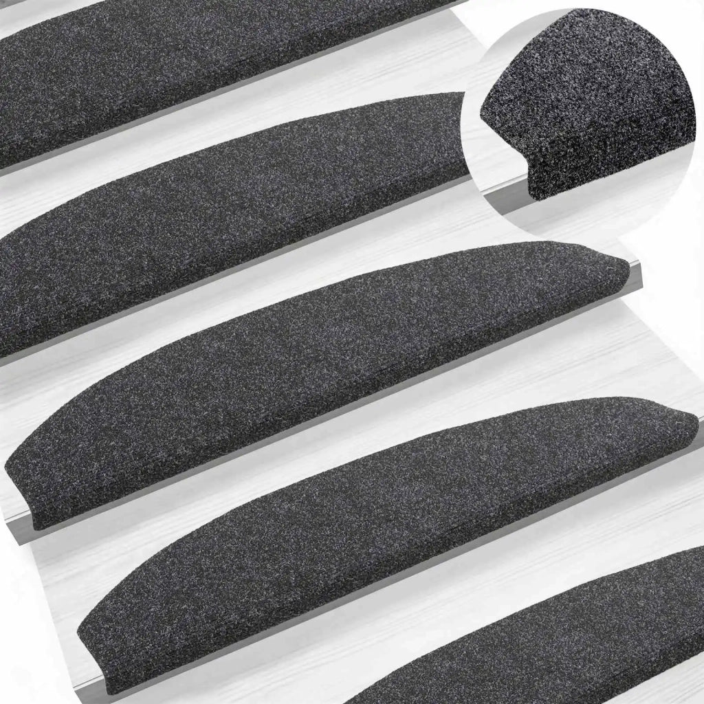 Tappetini per scale autoadesivi 15 pz | Gradini per Scale Grigio Scuro
