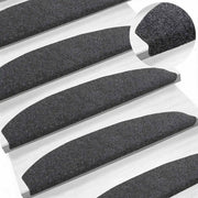 Tappetini per scale autoadesivi 15 pz | Gradini per Scale Grigio Scuro
