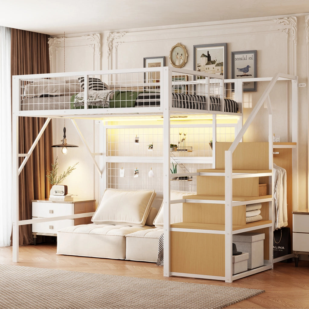 Letto a castello funzionale in metallo 140x200 cm