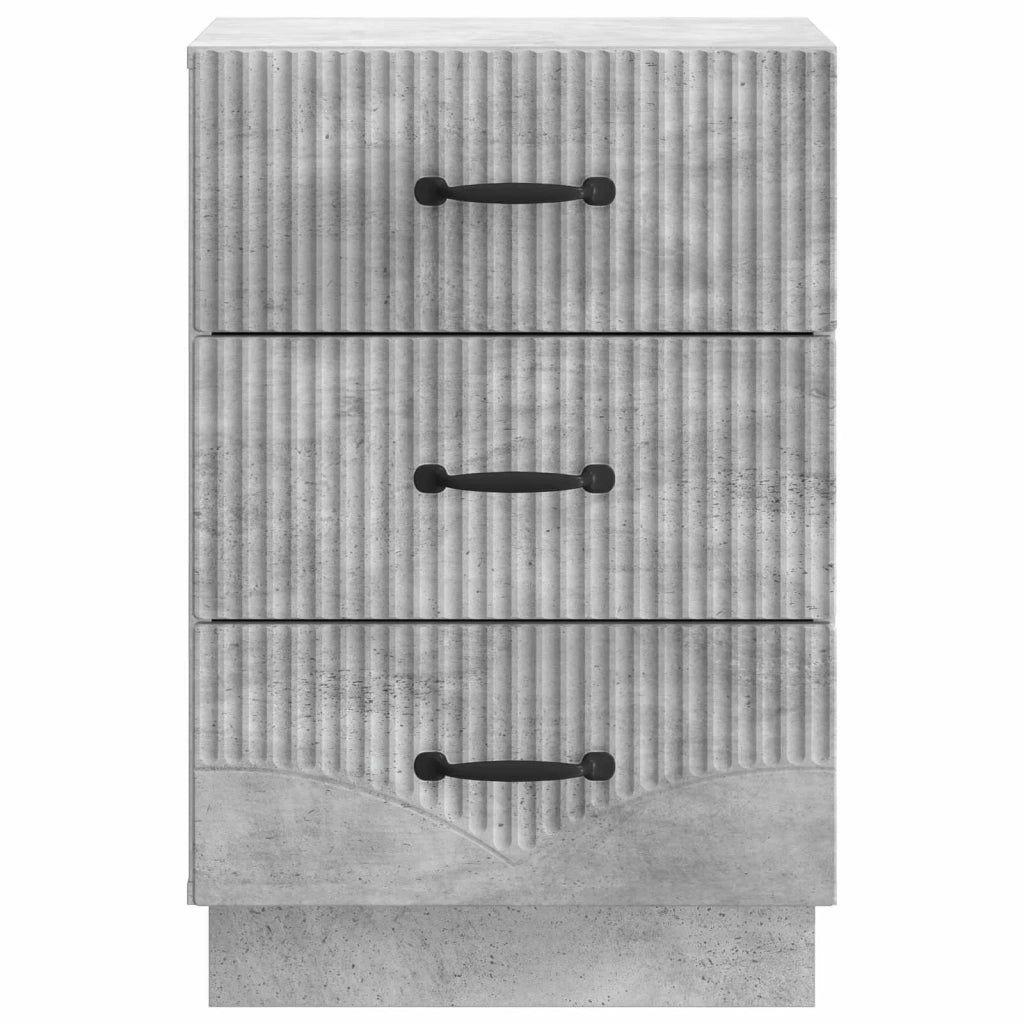 Comodino | Armadio da Notte | Mobiletto da notte con cassetto Grigio Cemento 43 x 41 x 63,5 cm