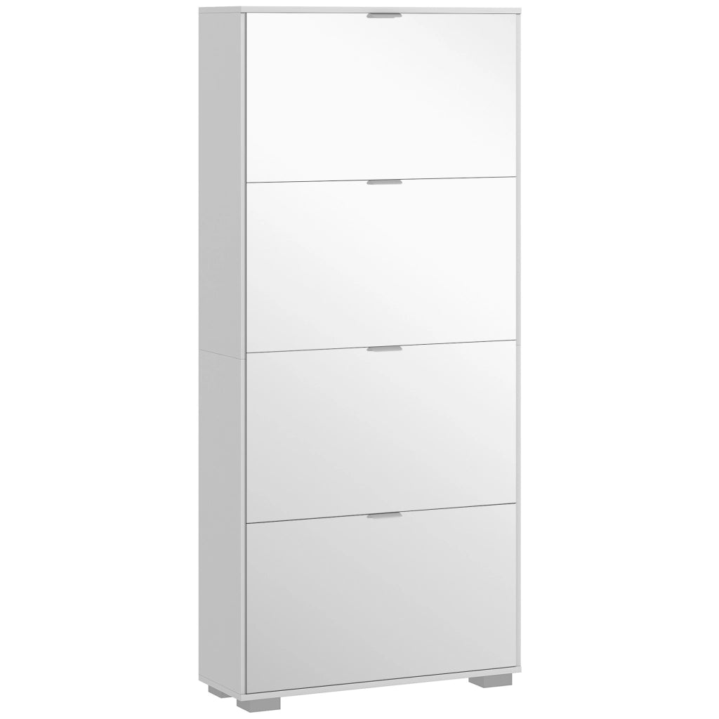 Scarpiera con Specchio e Cassetti ¨C Minimal ¨C Bianco 76x26x178