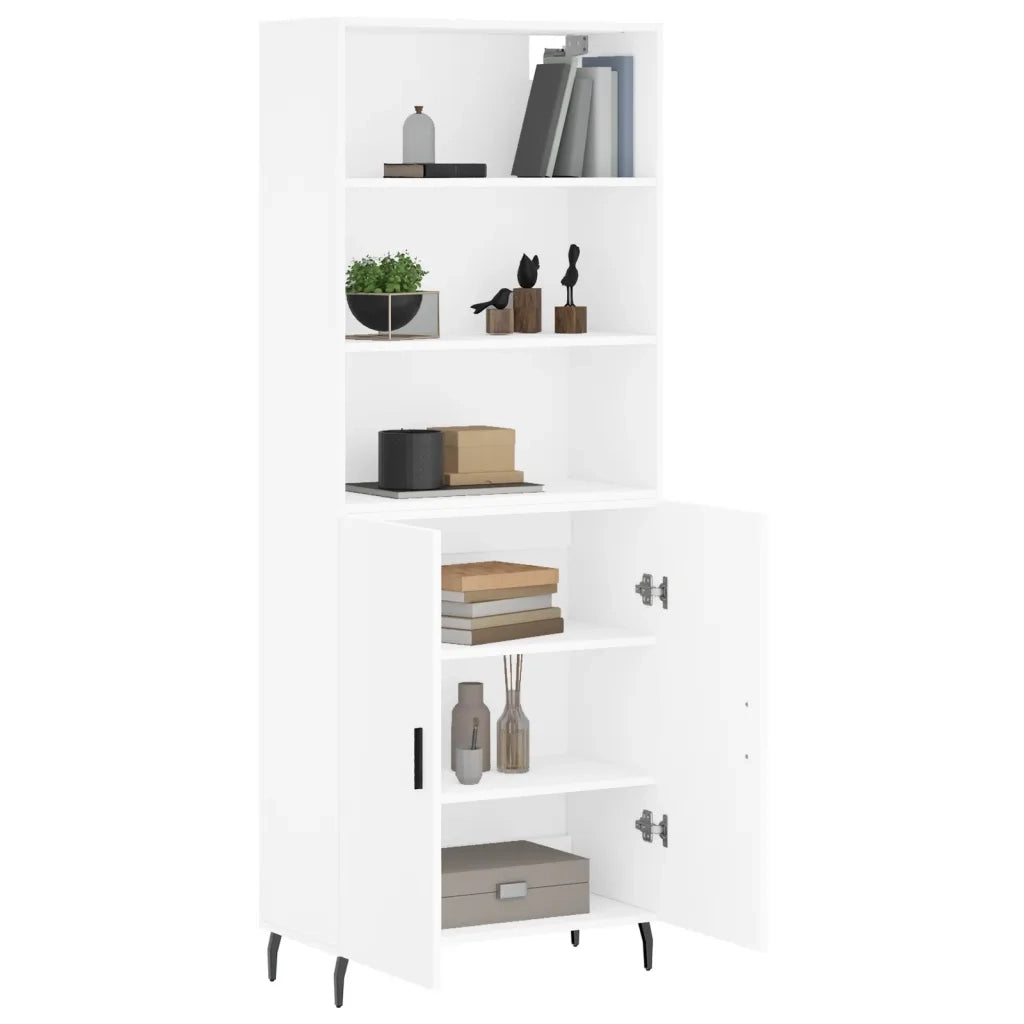 Credenza | Madia | Buffet da pranzo | Armadio da pranzo Bianca 69,5x34x180 cm in Legno Multistrato
