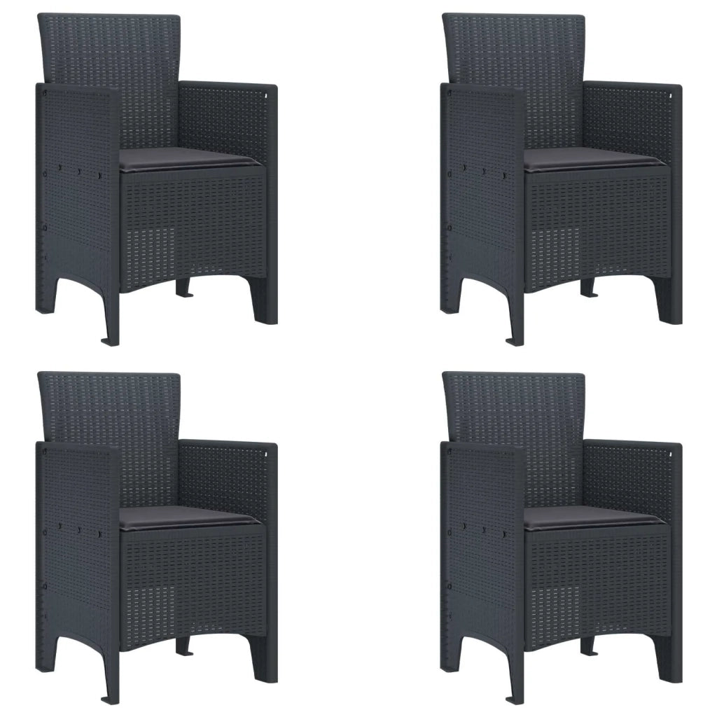 Sedia da Giardino 4 pz | Sedie da Esterno Antracite 53 x 49 x 85 cm Polipropilene