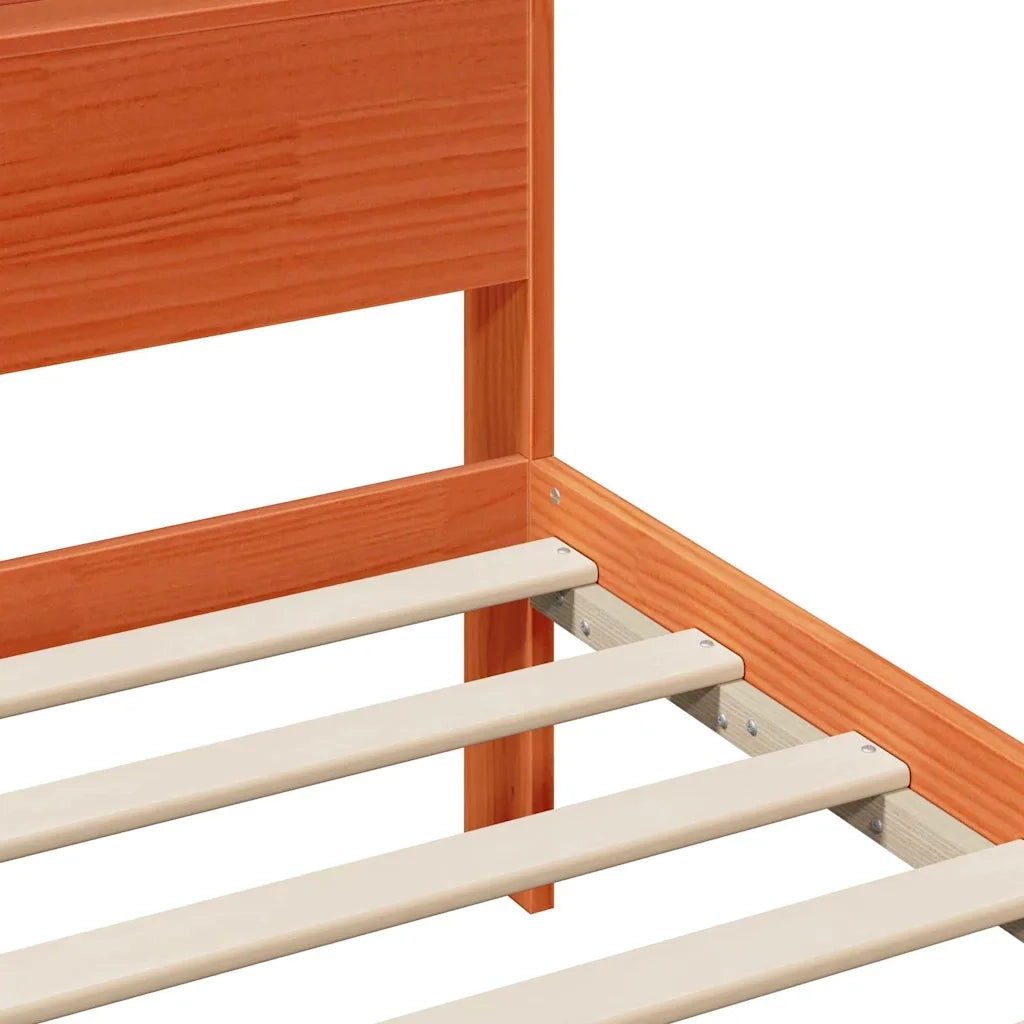 Letto singolo | Letto per adulti | Struttura del letto con testiera Marrone cerato 80 x 200 cm