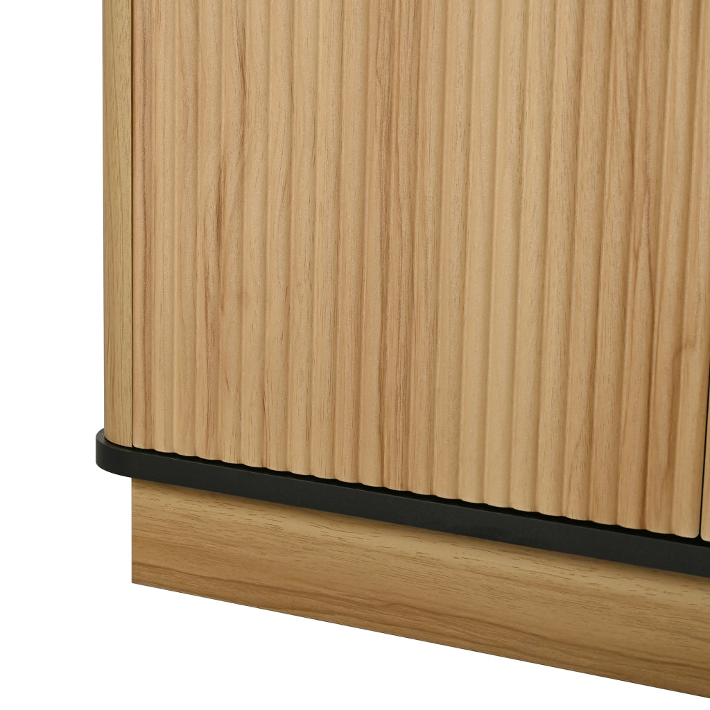 MADIA con ante effetto onde 139x40x75 cm naturale in truciolare