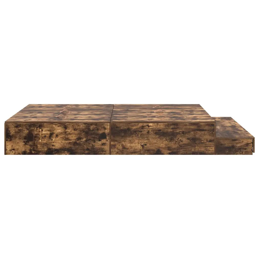 Struttura letto con contenitore con cassetto Rovere fumé 140 cm 3335697